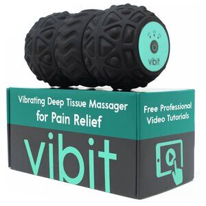 VIBIT - Vibrating Massager for Platntar Fascitis, Portable Massage Roller, Black
